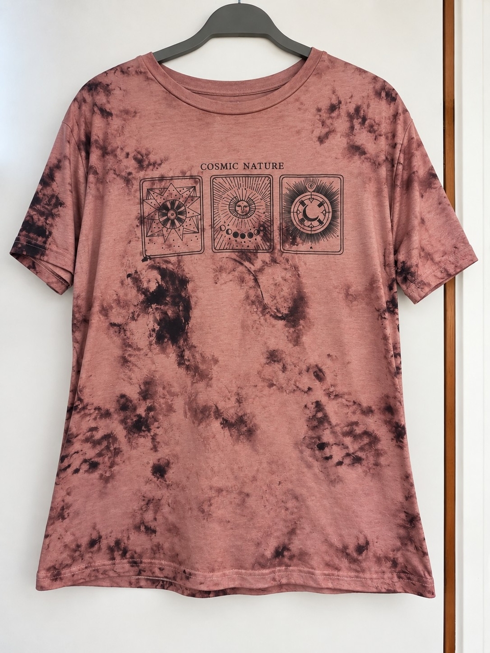 Cosmic Nature Celestial Tie-Dye Graphic T-Shirt – Size L